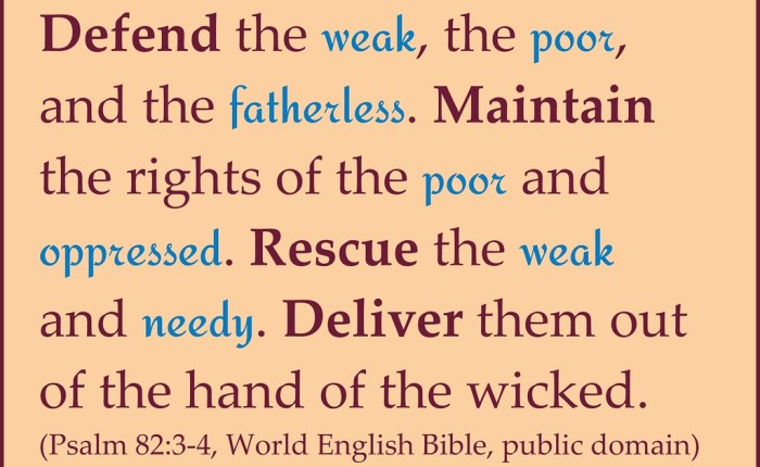 Defend the Helpless; Rescue the Poor & Needy
